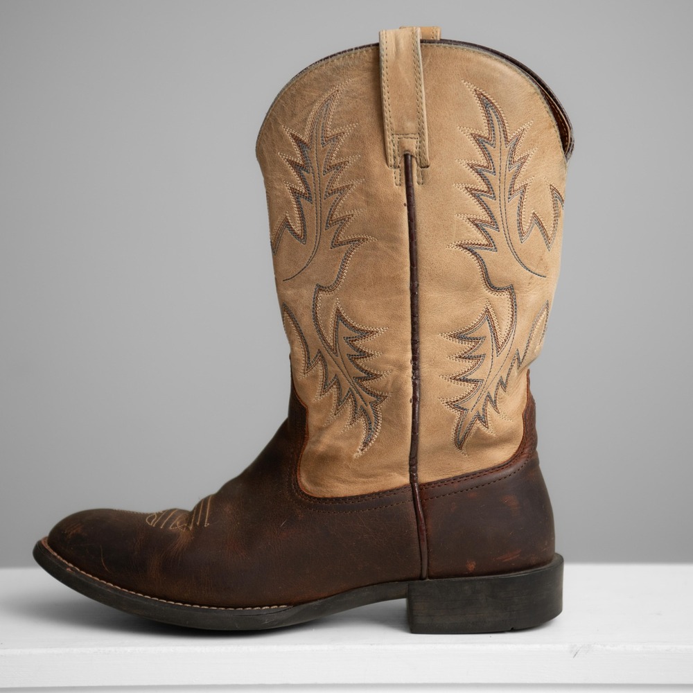 Ariat Heritage Western Cowboy Boots Leather Stitch W 7.5 Boho Festival Rustic